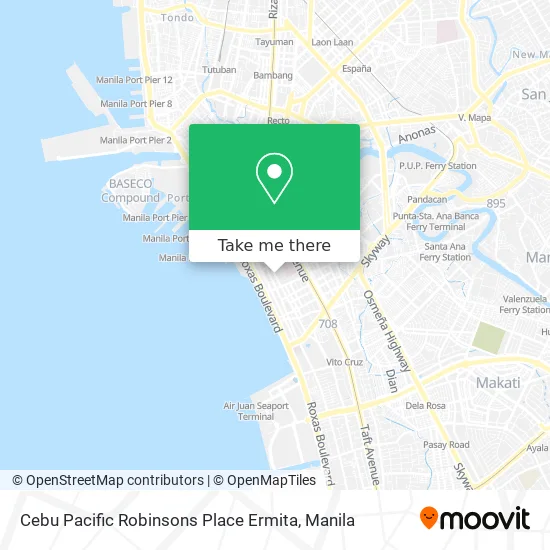 Ermita Cebu City Map How To Get To Cebu Pacific Robinsons Place Ermita In Manila By Bus Or Train?