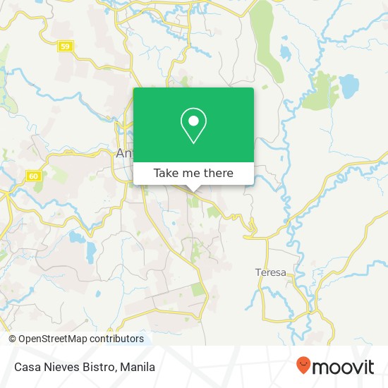 Casa Nieves Bistro, Cainta-Morong Rd Dalig, Antipolo, 1870 map