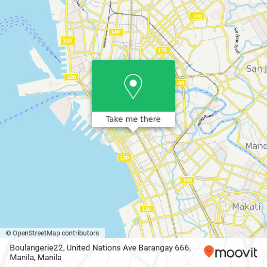 Boulangerie22, United Nations Ave Barangay 666, Manila map