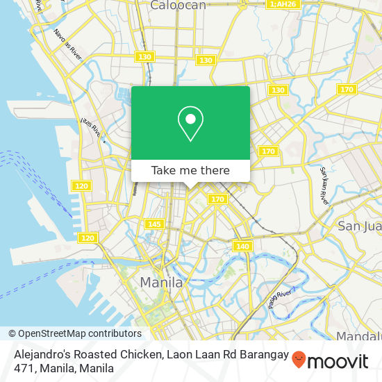 Alejandro's Roasted Chicken, Laon Laan Rd Barangay 471, Manila map