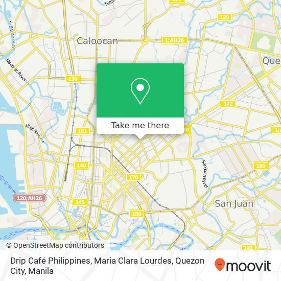 Drip Café Philippines, Maria Clara Lourdes, Quezon City map