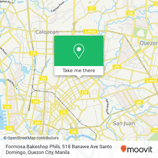 Formosa Bakeshop Phils, 518 Banawe Ave Santo Domingo, Quezon City map