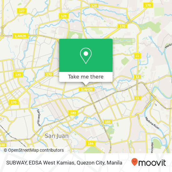 SUBWAY, EDSA West Kamias, Quezon City map