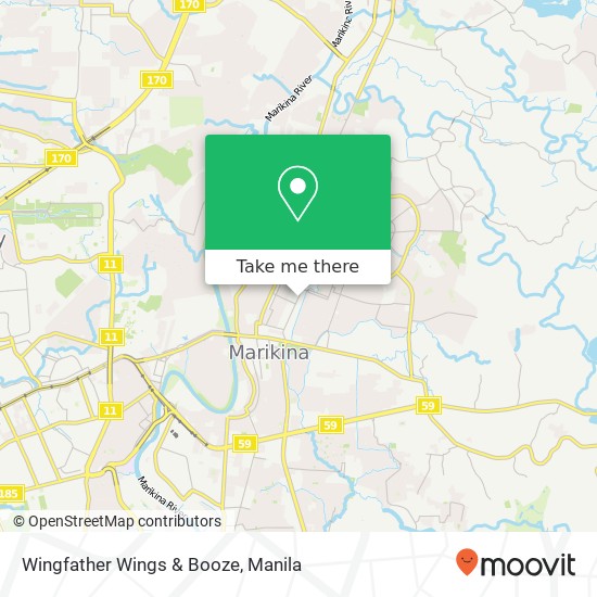 Wingfather Wings & Booze, Mayor Gil Fernando Ave Santo Niño, Marikina map