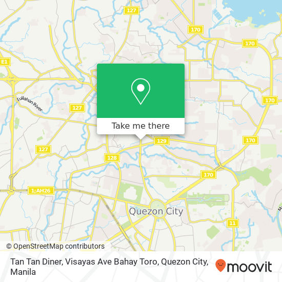 Tan Tan Diner, Visayas Ave Bahay Toro, Quezon City map