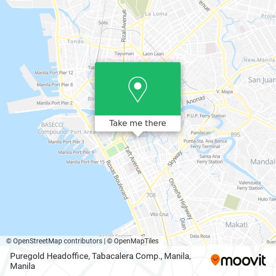 Puregold Headoffice, Tabacalera Comp., Manila map