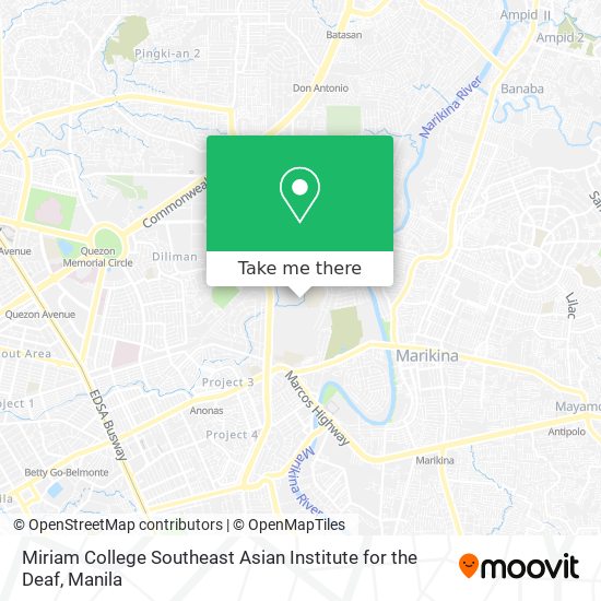 Miriam College Southeast Asian Institute for the Deaf map