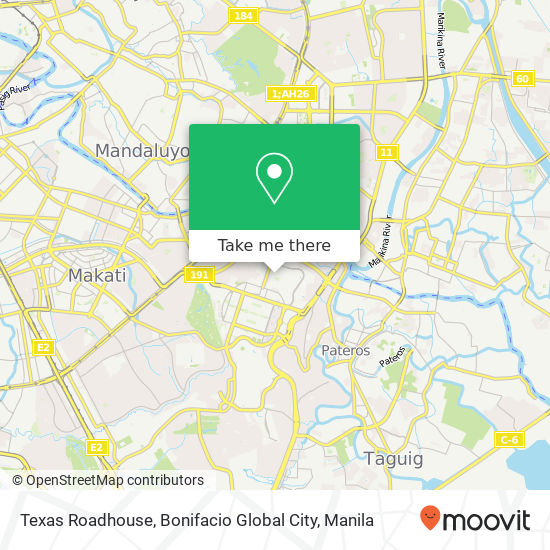 Texas Roadhouse, Bonifacio Global City map