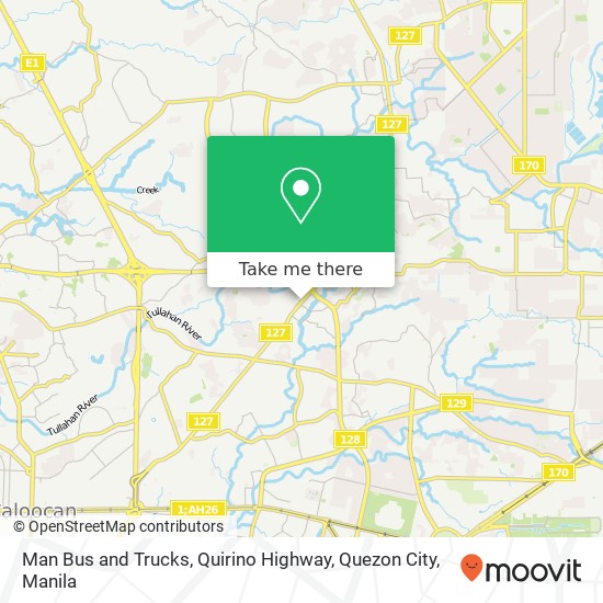 Man Bus and Trucks, Quirino Highway, Quezon City map