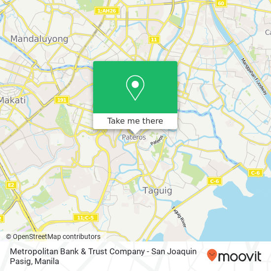 Metropolitan Bank & Trust Company - San Joaquin Pasig map