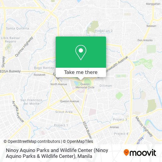 Ninoy Aquino Parks and Wildlife Center map