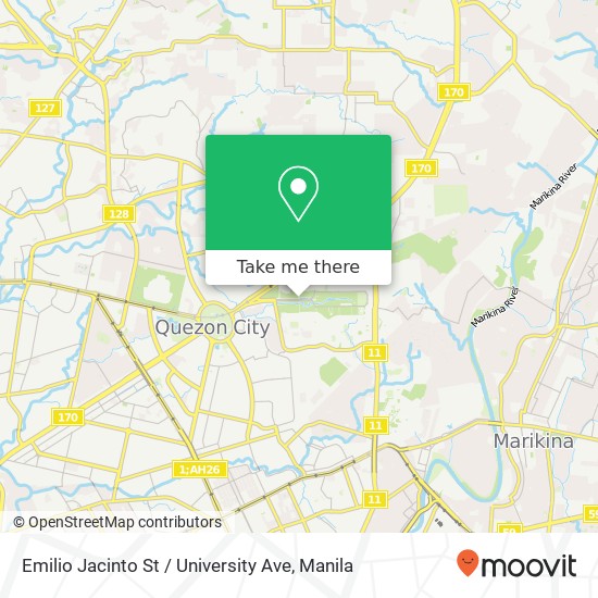 Emilio Jacinto St / University Ave map