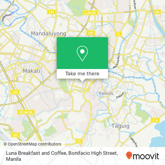 Luna Breakfast and Coffee, Bonifacio High Street map