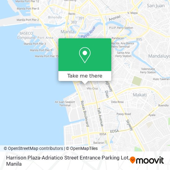 Harrison Plaza-Adriatico Street Entrance Parking Lot map