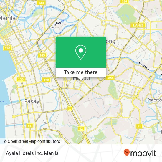 Ayala Hotels Inc map