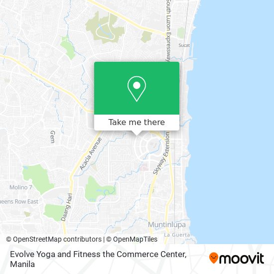 Evolve Yoga and Fitness the Commerce Center map