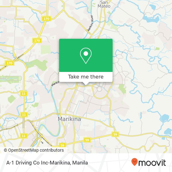 A-1 Driving Co Inc-Marikina map