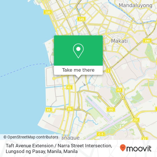 Taft Avenue Extension / Narra Street Intersection, Lungsod ng Pasay, Manila map