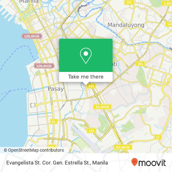 Evangelista St. Cor. Gen. Estrella St. map