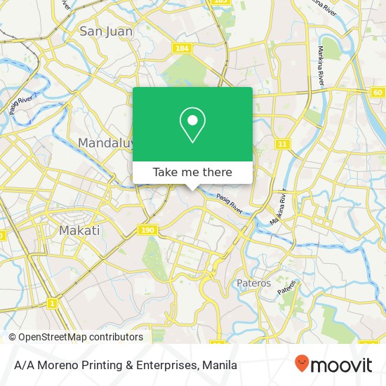 A / A Moreno Printing & Enterprises map