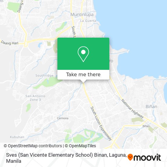 Sves (San Vicente Elementary School) Binan, Laguna map