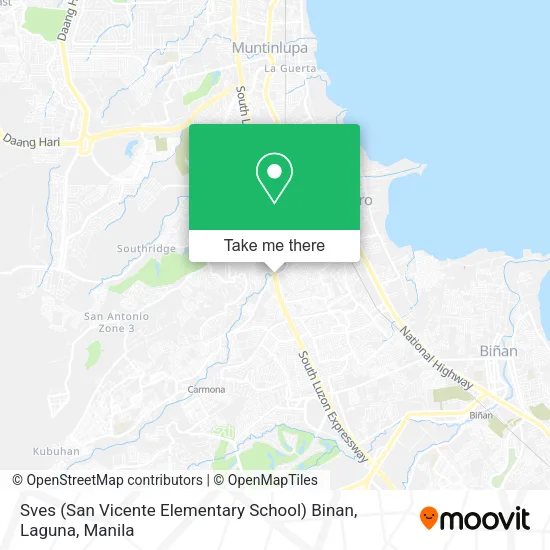 Sves (San Vicente Elementary School) Binan, Laguna map