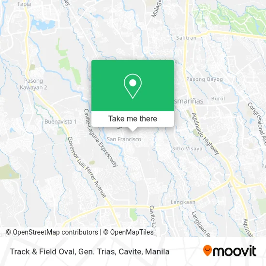 Track & Field Oval, Gen. Trias, Cavite map