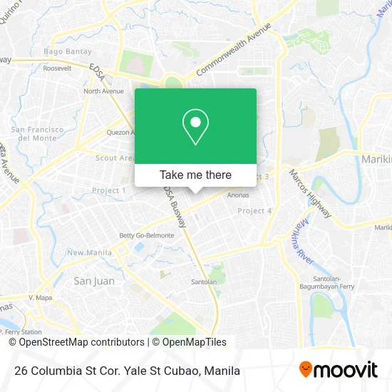 26 Columbia St Cor. Yale St Cubao map
