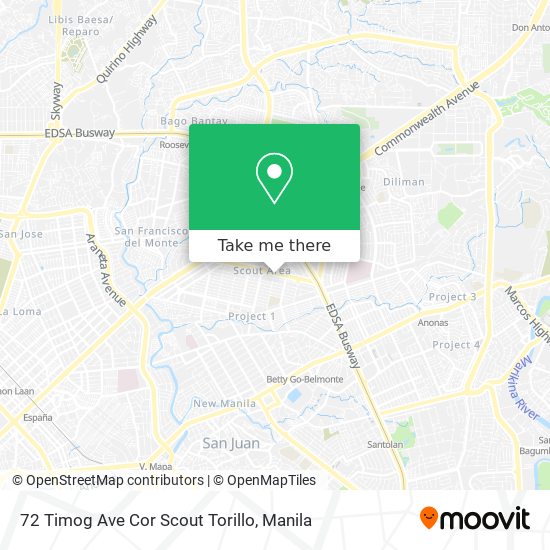 72 Timog Ave Cor Scout Torillo map