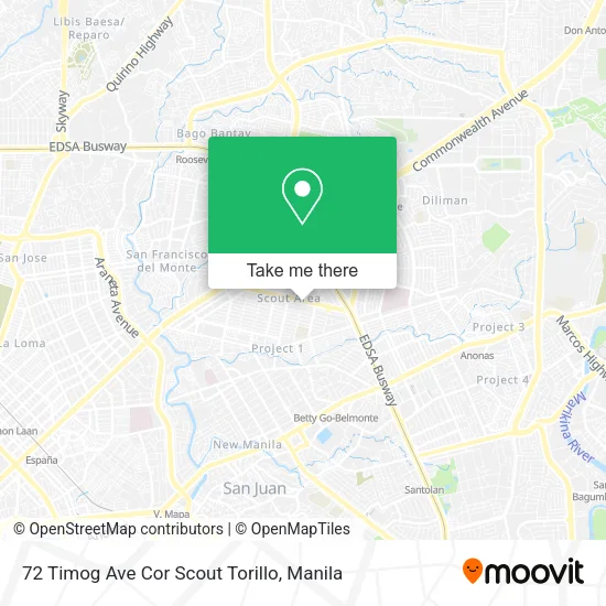 72 Timog Ave Cor Scout Torillo map