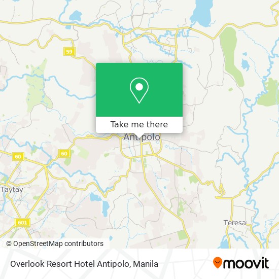 Overlook Resort Hotel Antipolo map