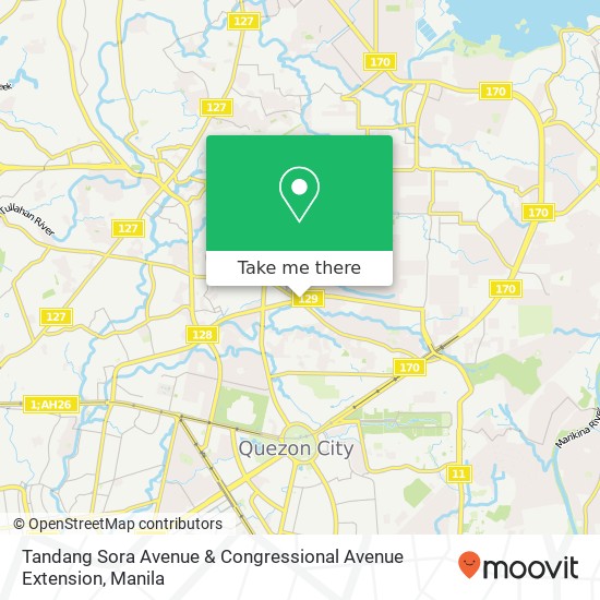 Tandang Sora Avenue & Congressional Avenue Extension map
