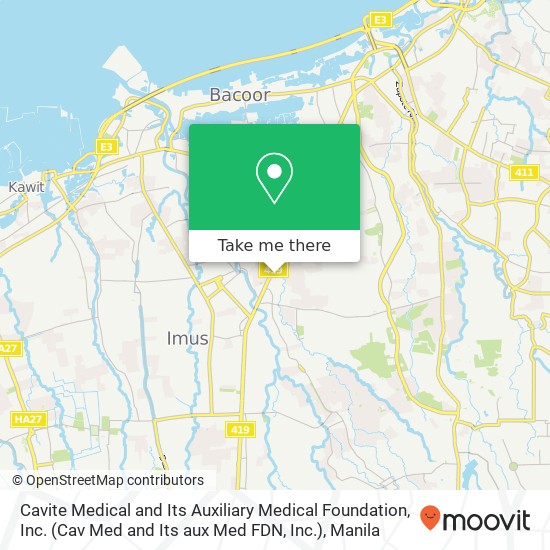 Cavite Medical and Its Auxiliary Medical Foundation, Inc. (Cav Med and Its aux Med FDN, Inc.) map
