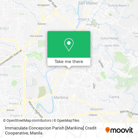Immaculate Concepcion Parish [Marikina] Credit Cooperative map