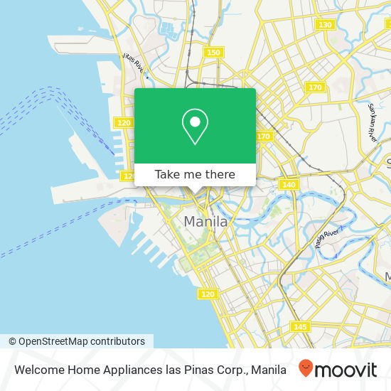 Welcome Home Appliances las Pinas Corp. map