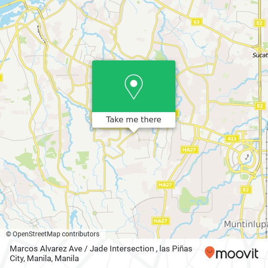 Marcos Alvarez Ave / Jade Intersection , las Piñas City, Manila map