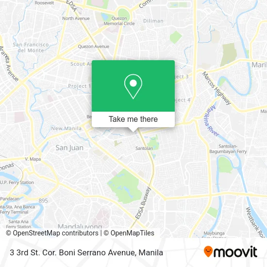 3 3rd St. Cor. Boni Serrano Avenue map