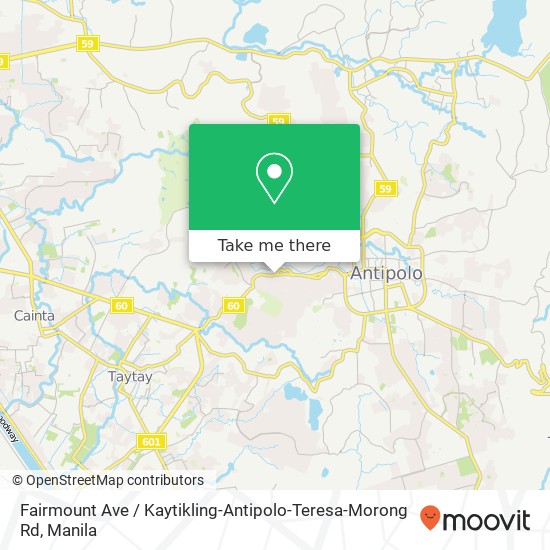 Fairmount Ave / Kaytikling-Antipolo-Teresa-Morong Rd map