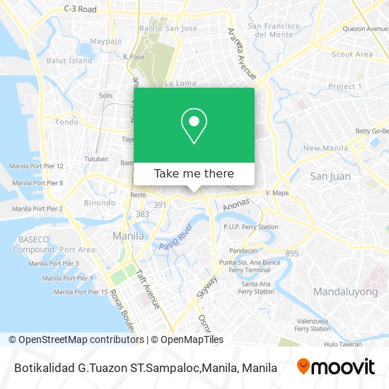 Botikalidad G.Tuazon ST.Sampaloc,Manila map