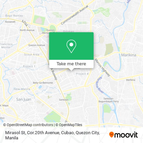Mirasol St, Cor.20th Avenue, Cubao, Quezon City map