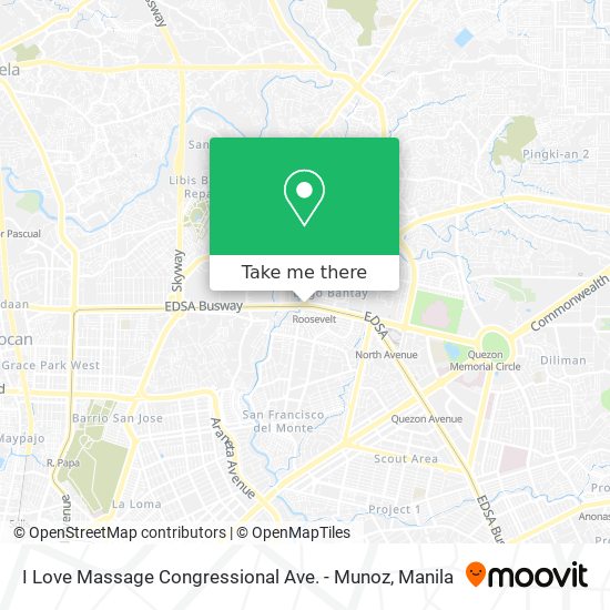 I Love Massage Congressional Ave. - Munoz map