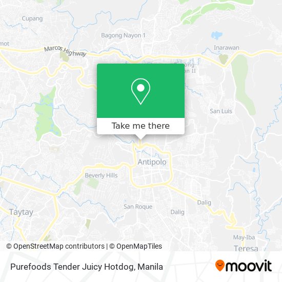 Purefoods Tender Juicy Hotdog map