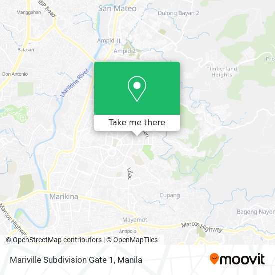 Mariville Subdivision Gate 1 map