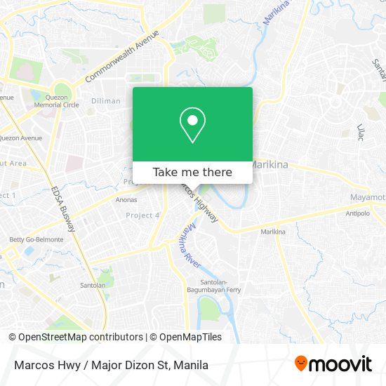 Marcos Hwy / Major Dizon St map
