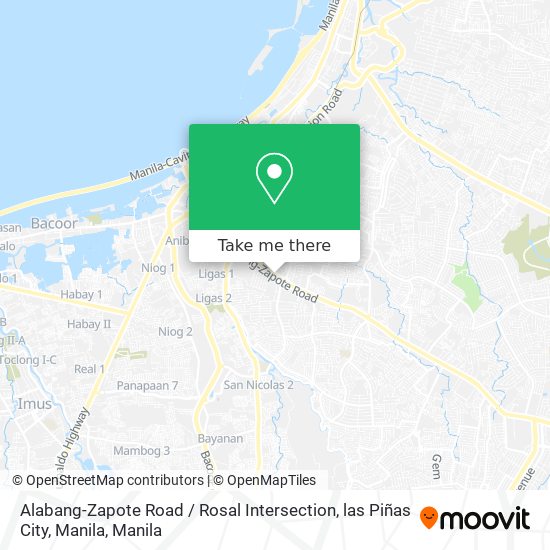 Alabang-Zapote Road / Rosal Intersection, las Piñas City, Manila map