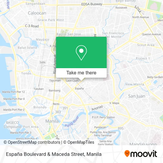 España Boulevard & Maceda Street map