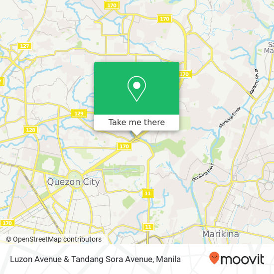 Luzon Avenue & Tandang Sora Avenue map