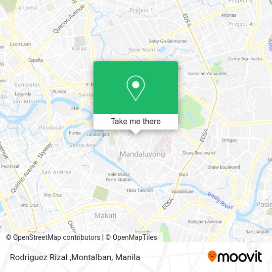 How to Get to Rodriguez Rizal ,Montalban in Mandaluyong by Bus or Train?
