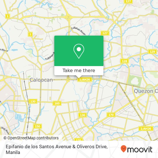 Epifanio de los Santos Avenue & Oliveros Drive map