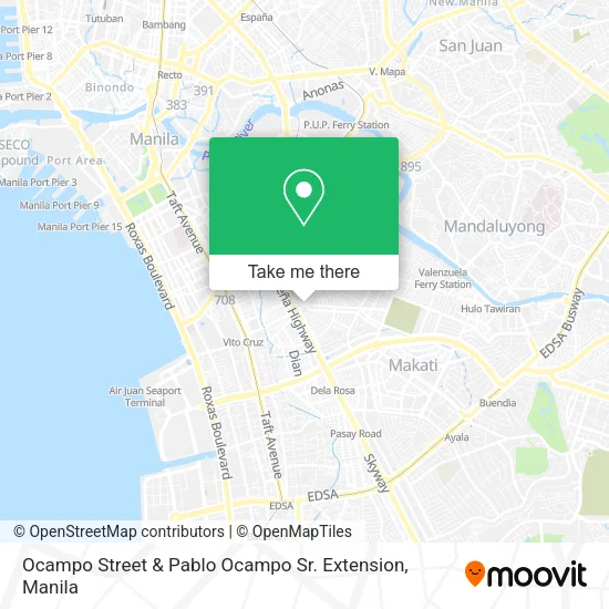 Ocampo Street & Pablo Ocampo Sr. Extension map